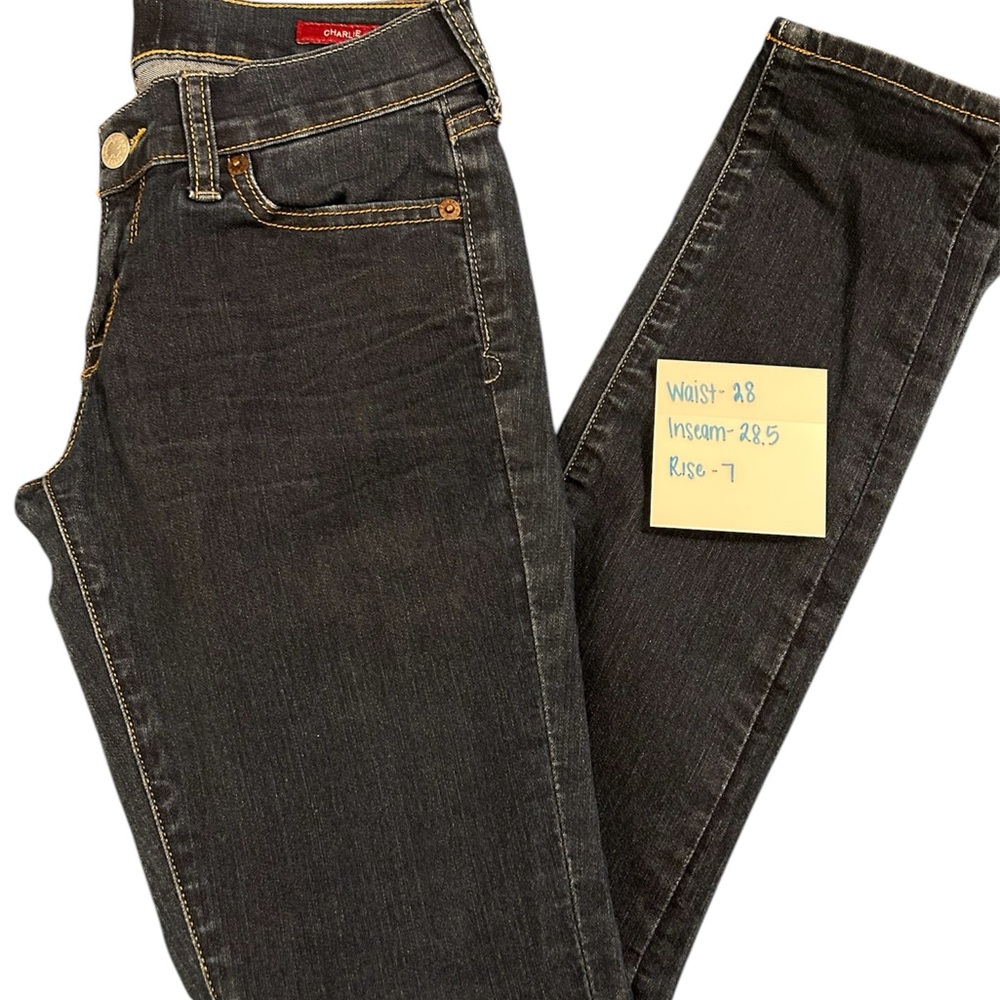 Lucky Brand Women's Skinny Jeans in Dark Gray with Contrast Stitching